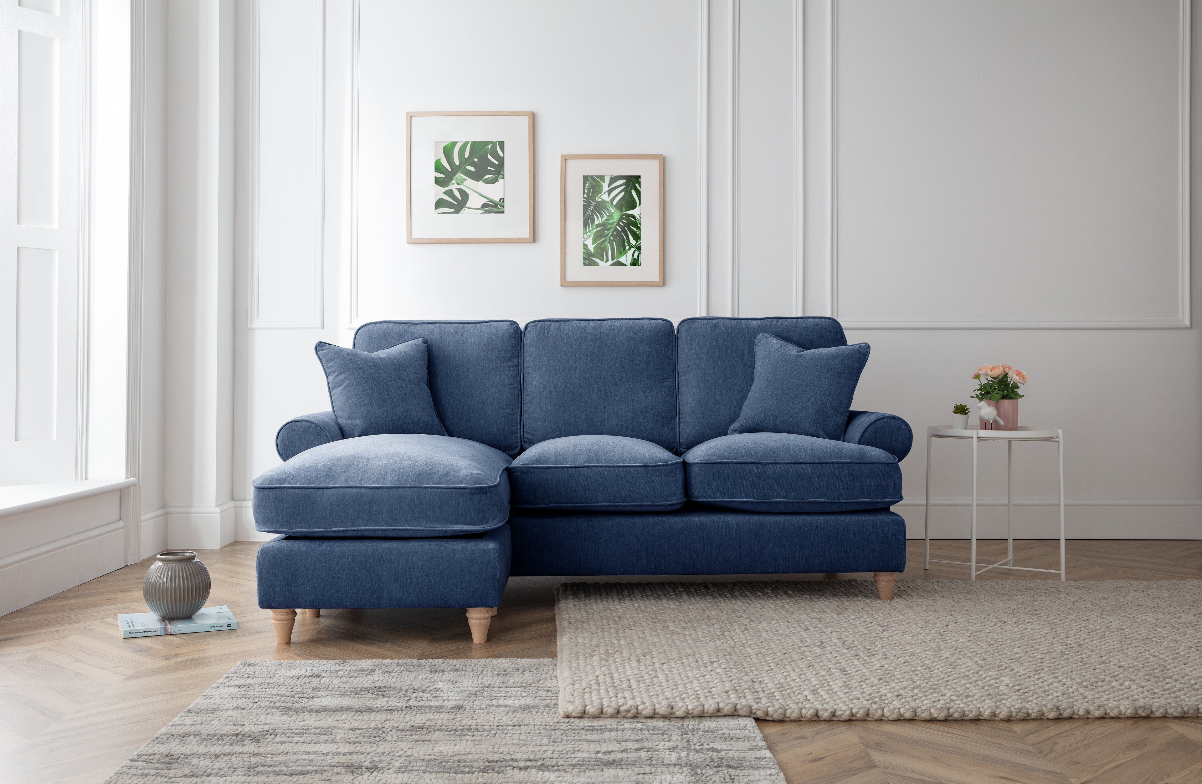 Left Hand Chaise Sofa Manhattan Navy