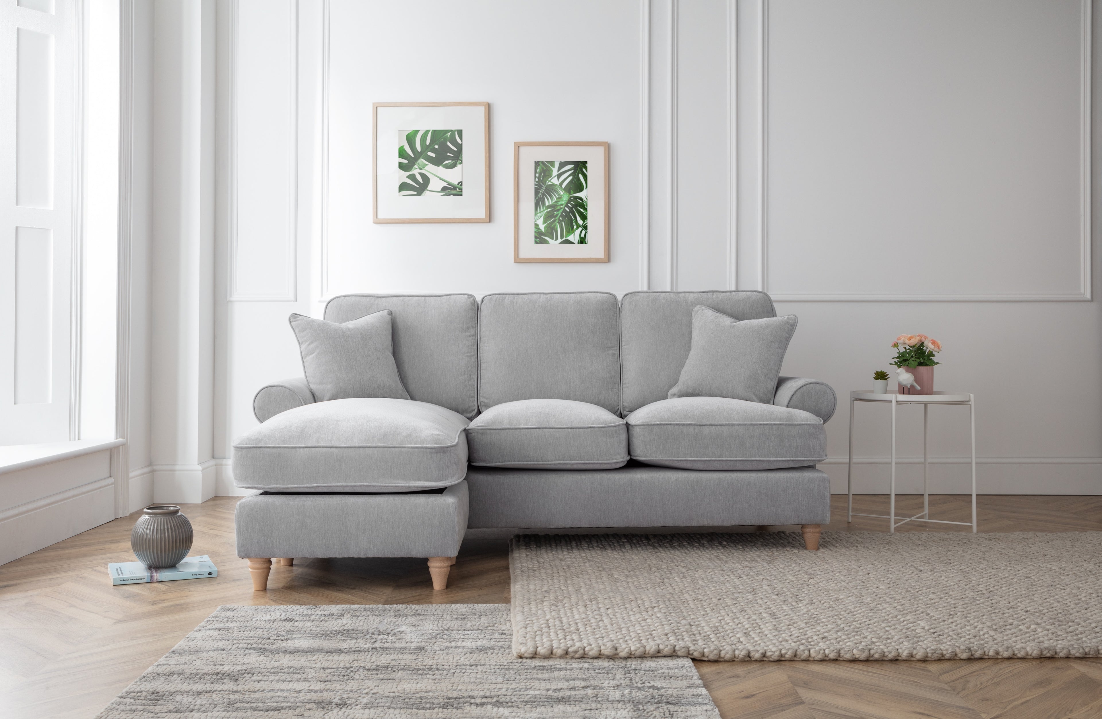 Left Hand Chaise Sofa Manhattan Ice