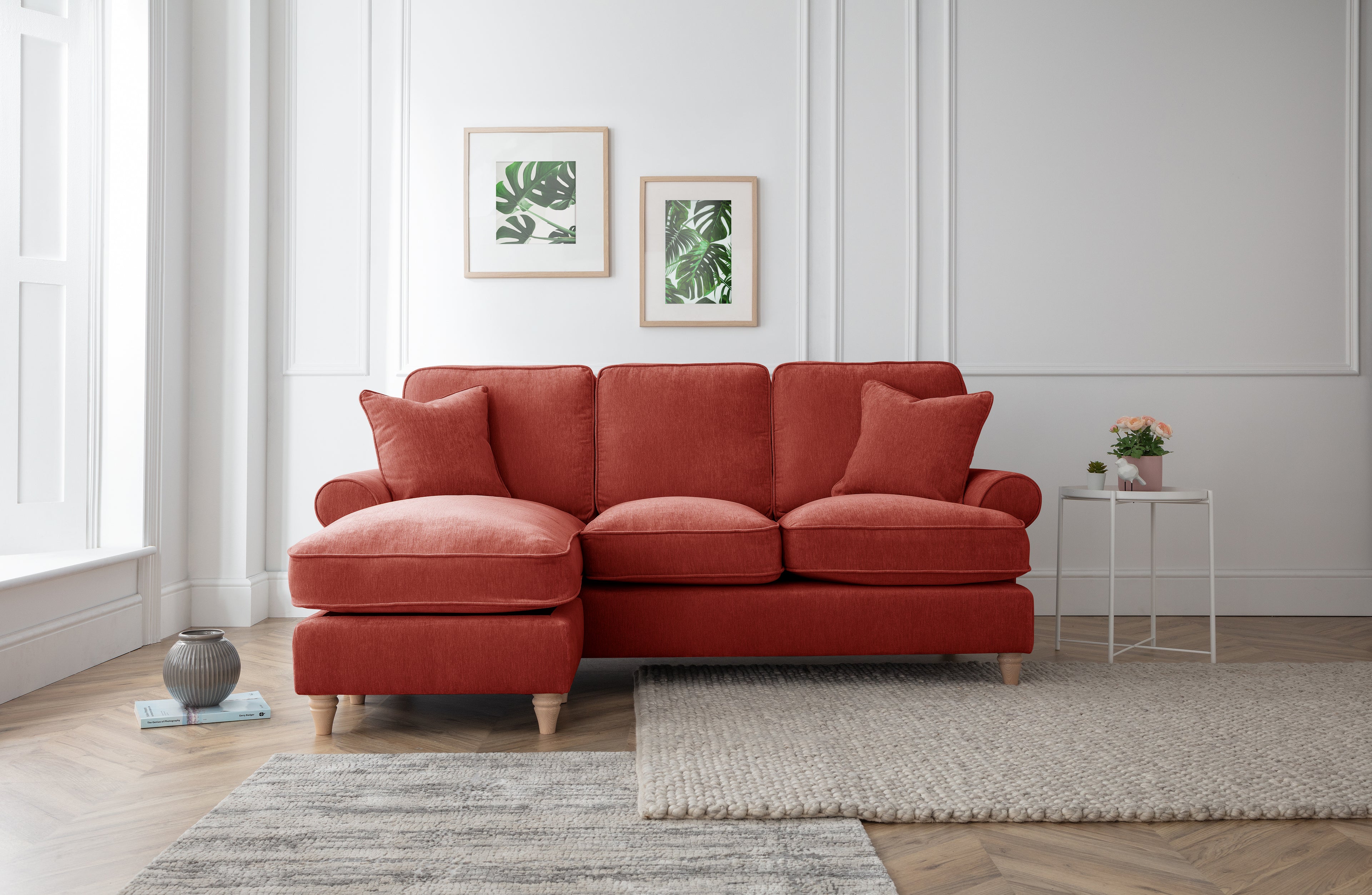 Left Hand Chaise Sofa Manhattan Apricot