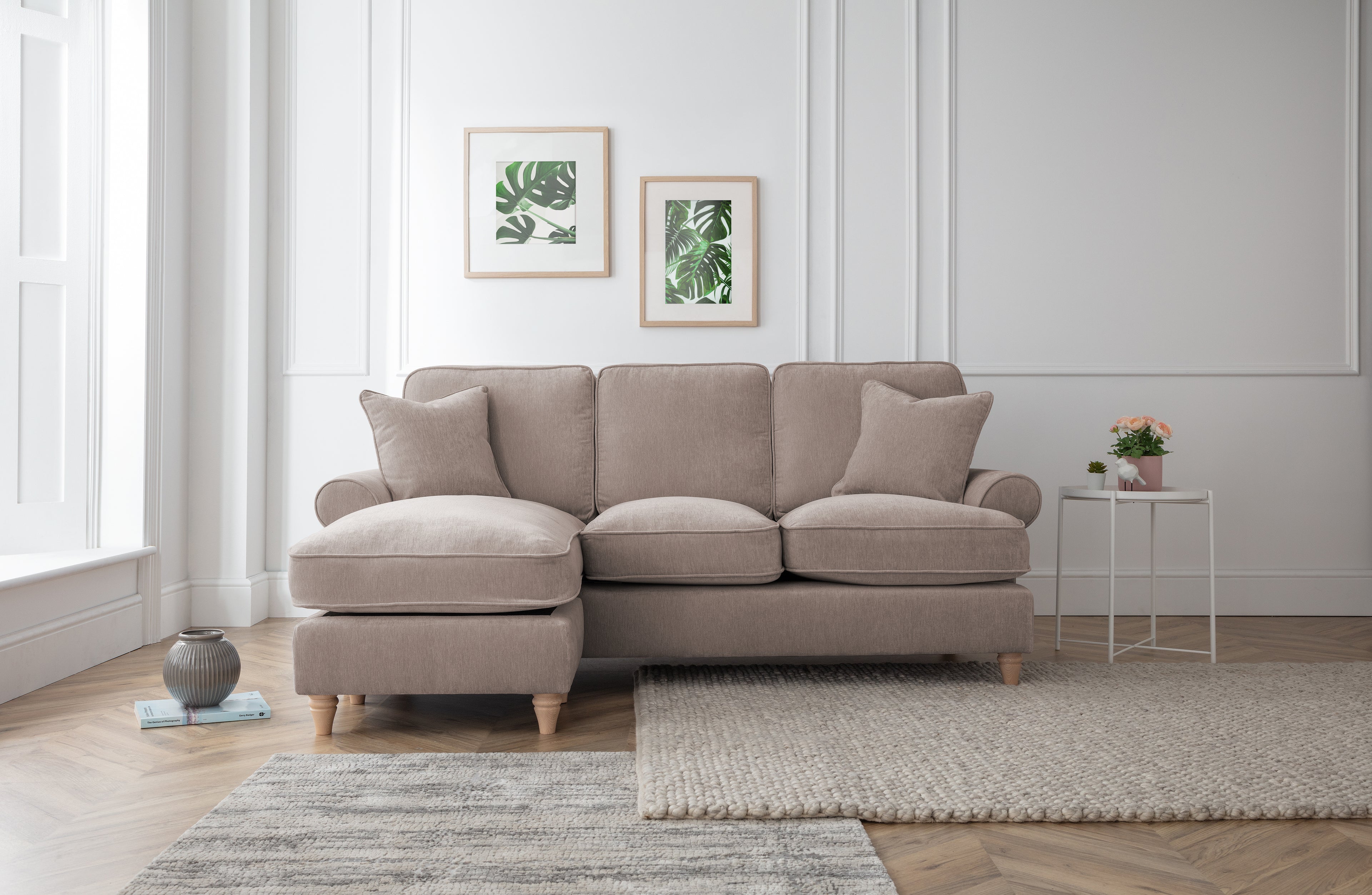 Left Hand Chaise Sofa Manhattan Putty