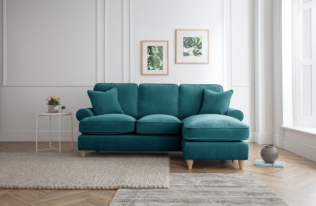 Right Hand Chaise Sofa Manhattan Emerald The Great Sofa Company | Victoria | Bromfield | Lola | Alfie | Mari | Longfellow | Duresta Style