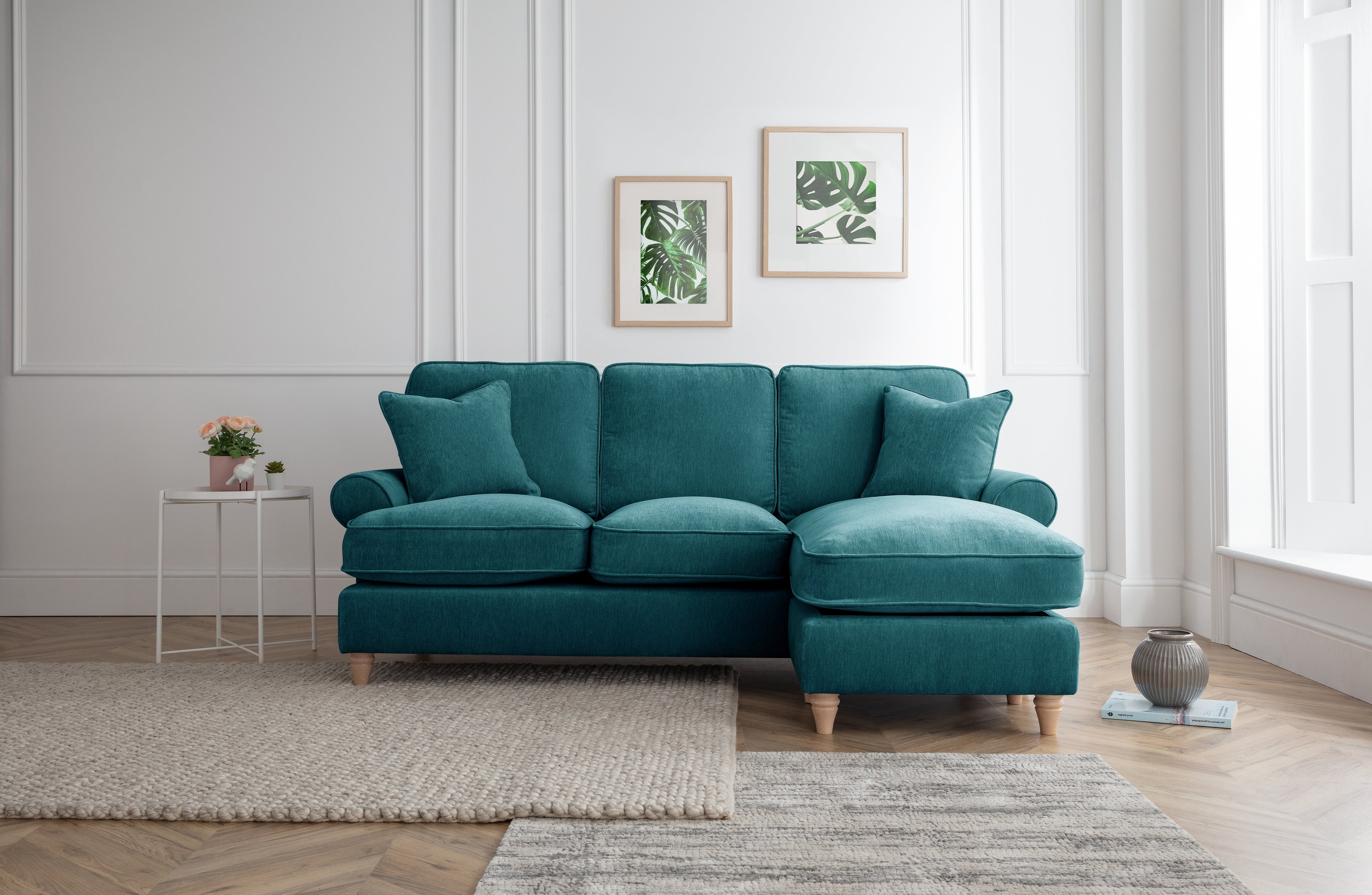 Right Hand Chaise Sofa Manhattan Emerald