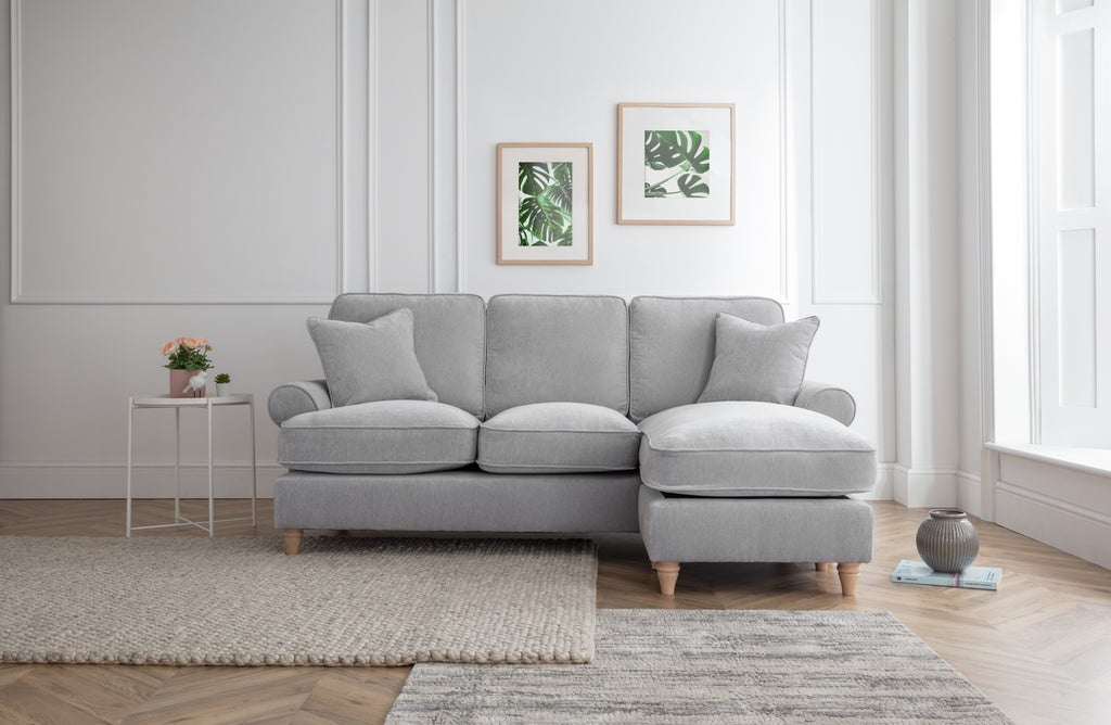 Right Hand Chaise Sofa Manhattan Ice The Great Sofa Company | Victoria | Bromfield | Lola | Alfie | Mari | Longfellow | Duresta Style