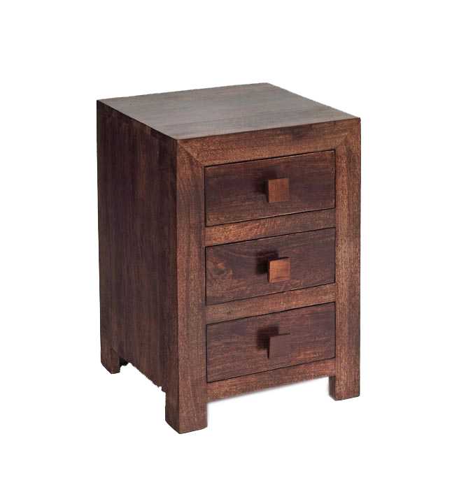 Dockland Dark Mango Three Drawer Bedside