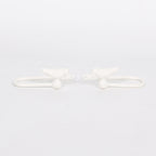 White Cast Iron Decorative Bird Curtain Holder Set