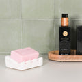 White Marble Grooved Soap Holder