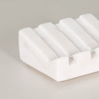 White Marble Grooved Soap Holder