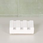 White Marble Grooved Soap Holder