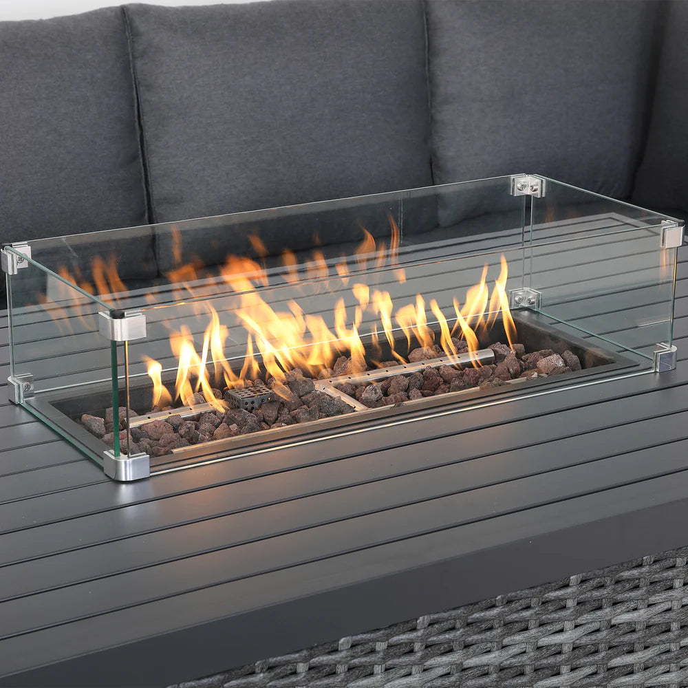 Titan Range High Back Left Hand Corner Sofa Set with Fire Pit Table