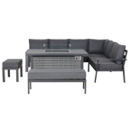 Titan Range High Back Right Hand Corner Sofa Set with Fire Pit Table