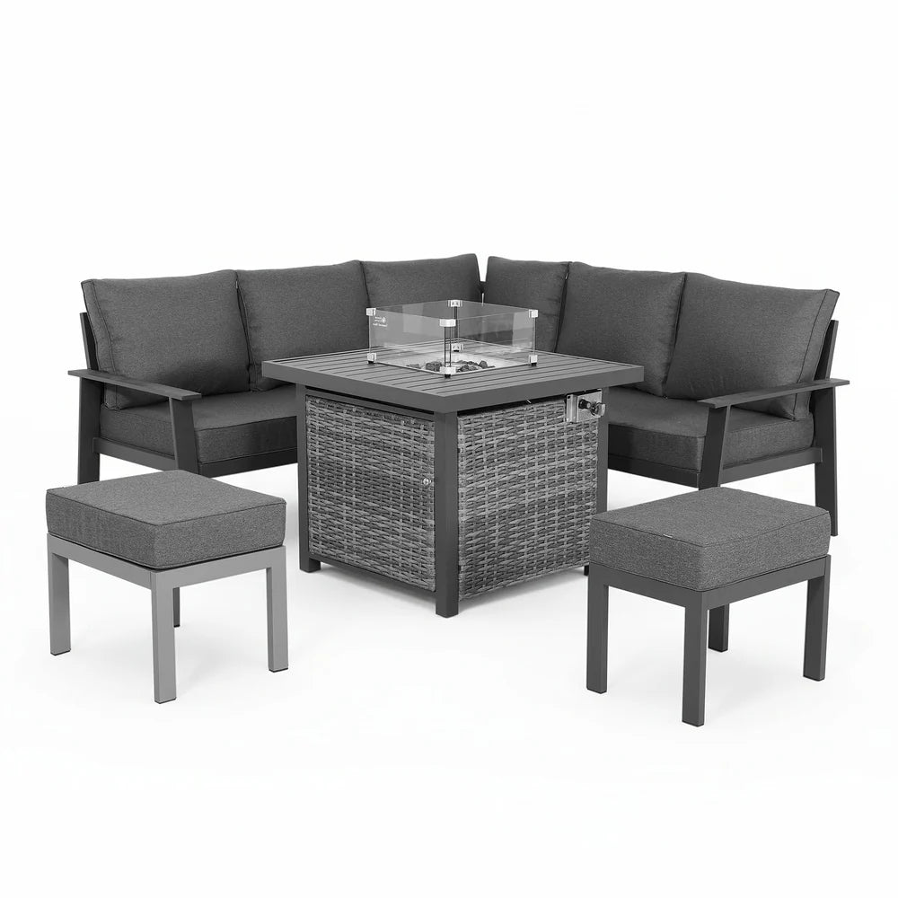 Titan Range Square Corner Sofa Set with Fire Pit Table