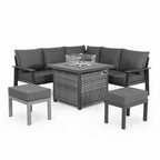 Titan Range Square Corner Sofa Set with Fire Pit Table