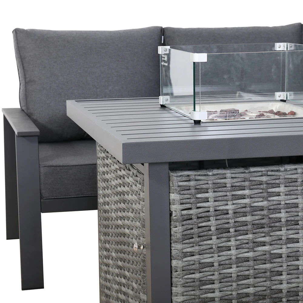 Titan Range Square Corner Sofa Set with Fire Pit Table
