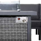 Titan Range Square Corner Sofa Set with Fire Pit Table