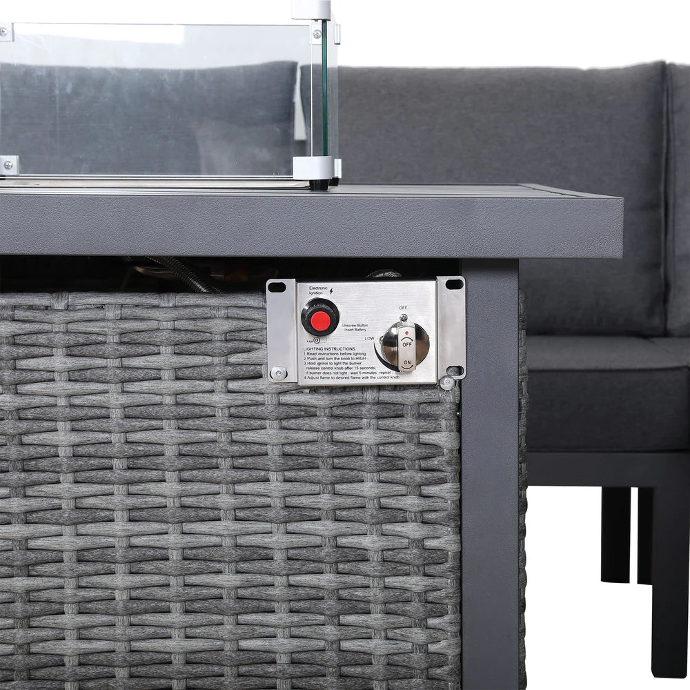 Titan Range Square Corner Sofa Set with Fire Pit Table