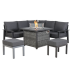 Titan Range Square Corner Sofa Set with Fire Pit Table
