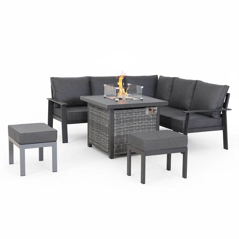 Titan Range Square Corner Sofa Set with Fire Pit Table