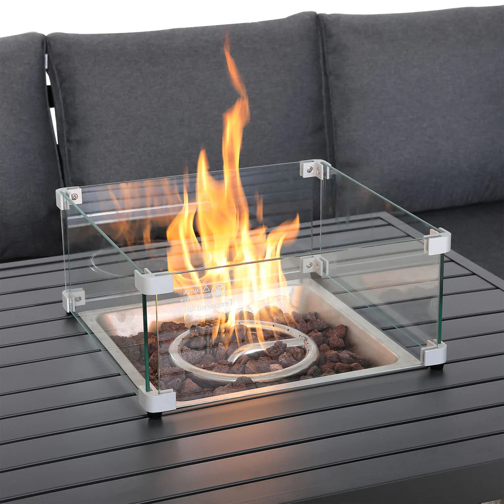 Titan Range Square Corner Sofa Set with Fire Pit Table