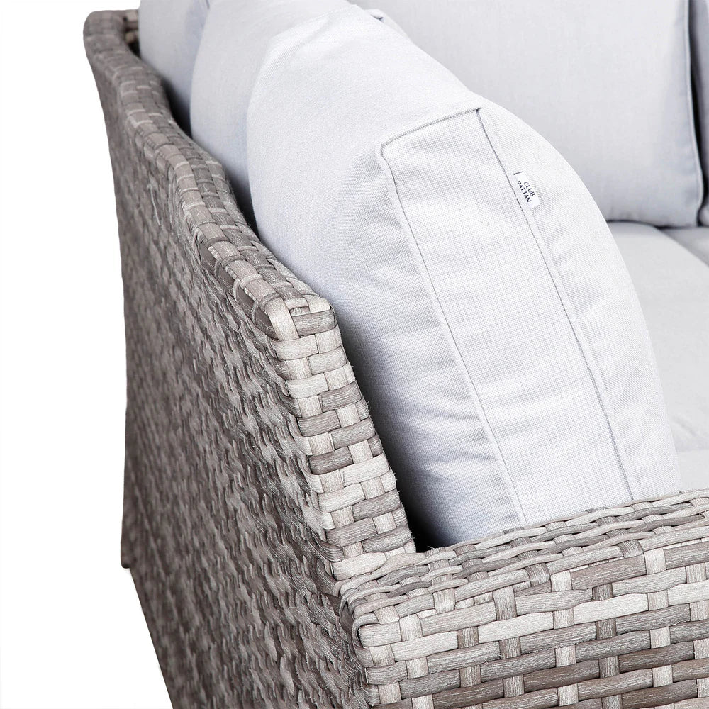 Sloane Range Left Hand Corner Sofa Set with Rising Table in Rustic Grey Weave