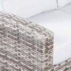 Sloane Range Left Hand Corner Sofa Set with Rising Table in Rustic Grey Weave