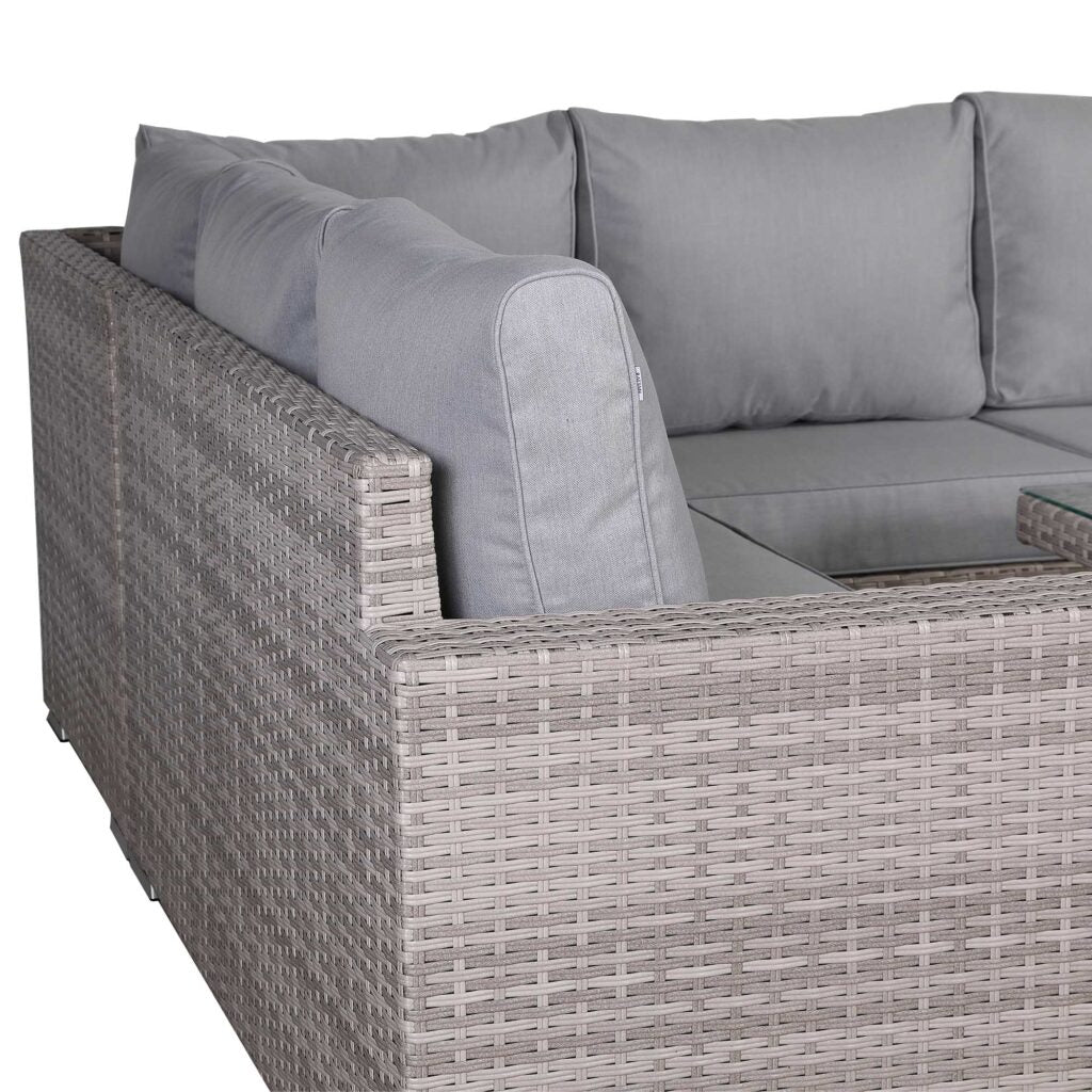 Large Corner Rising Dining Set Grey