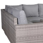 Large Corner Rising Dining Set Grey