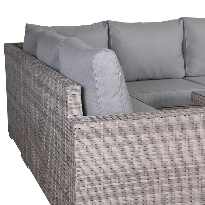 Corner Large Dining Set with Rising Table (Right Hand) gREY