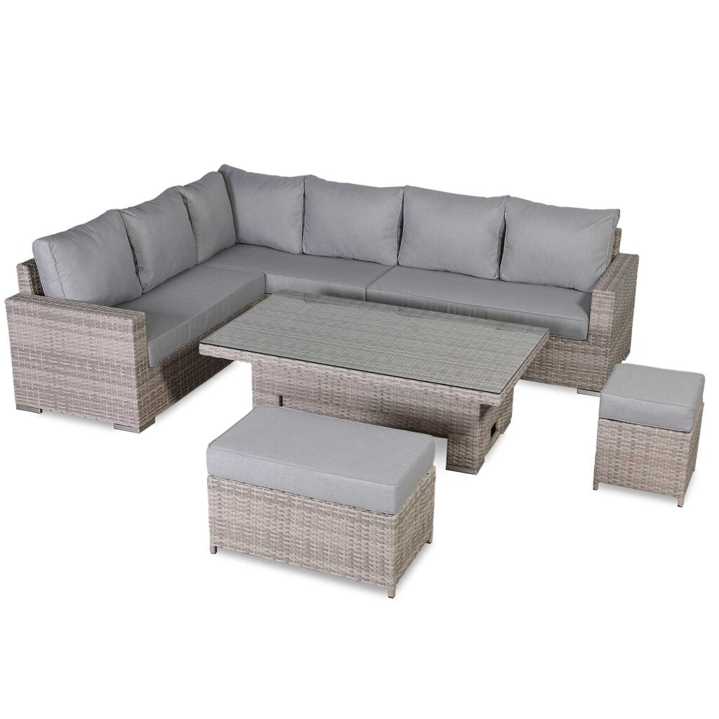 Large Corner Rising Dining Set Grey