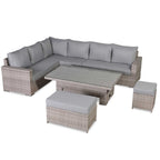 Large Corner Rising Dining Set Grey