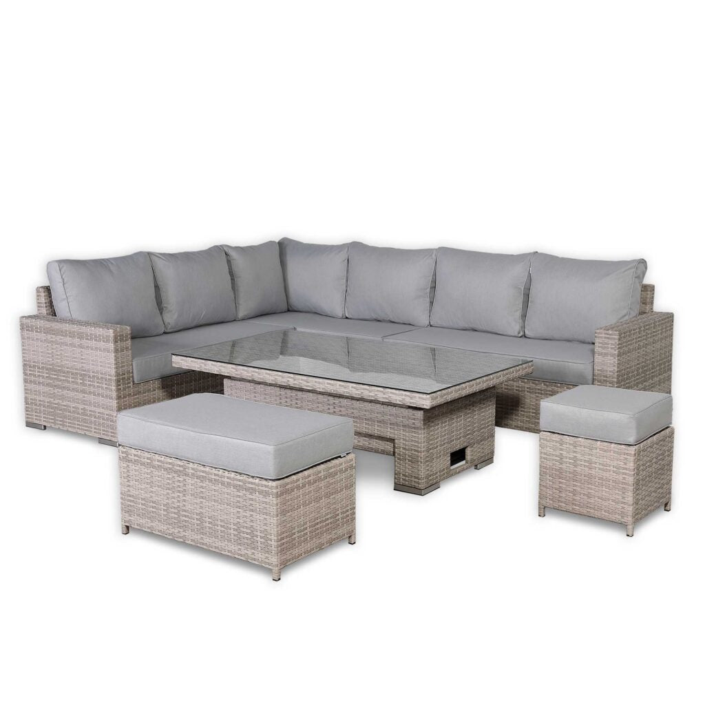 Large Corner Rising Dining Set Grey