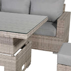 Corner Large Dining Set with Rising Table (Right Hand) gREY
