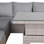 Corner Large Dining Set with Rising Table (Right Hand) gREY