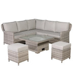Havana Range Square Corner Sofa Set with Rising Table