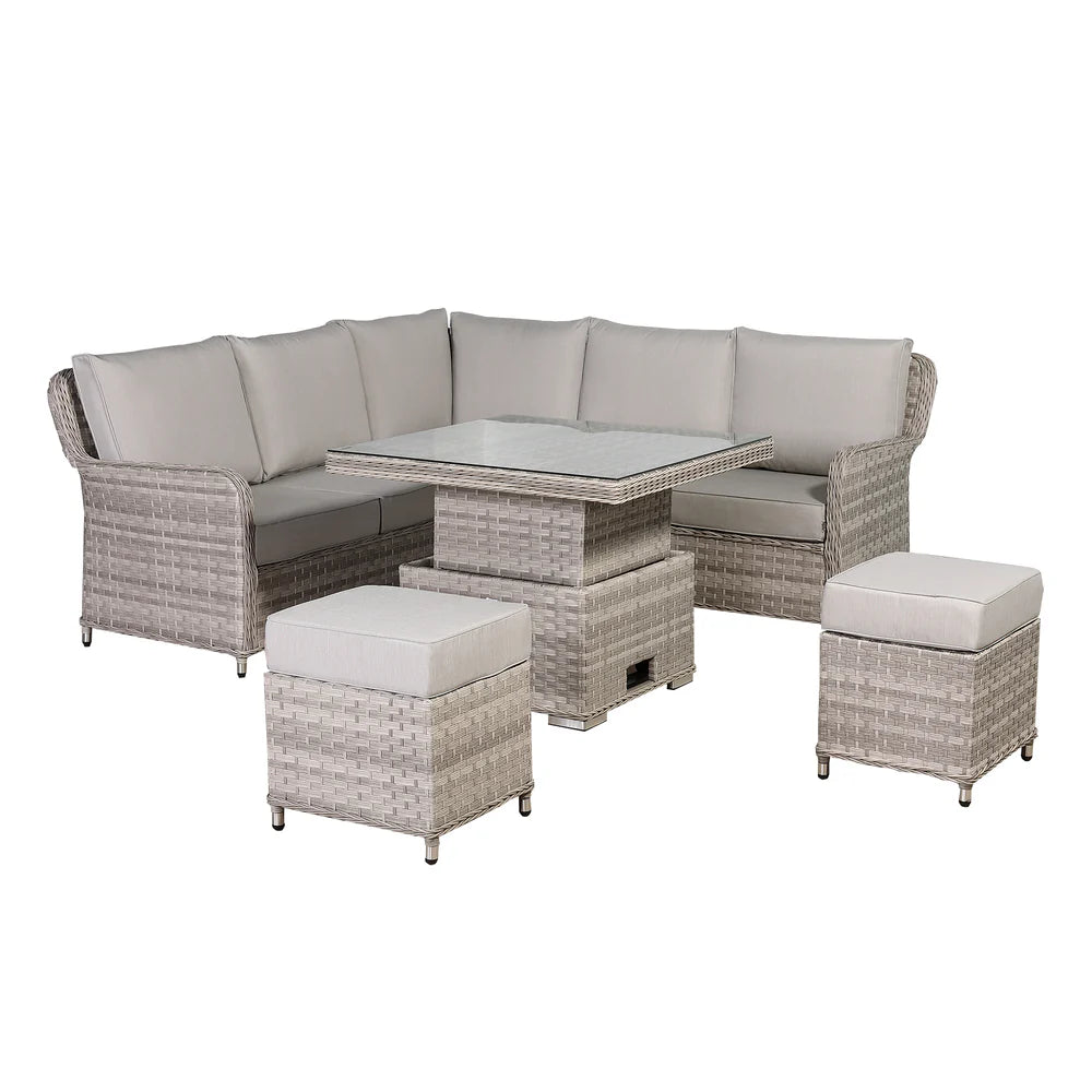 Havana Range Square Corner Sofa Set with Rising Table