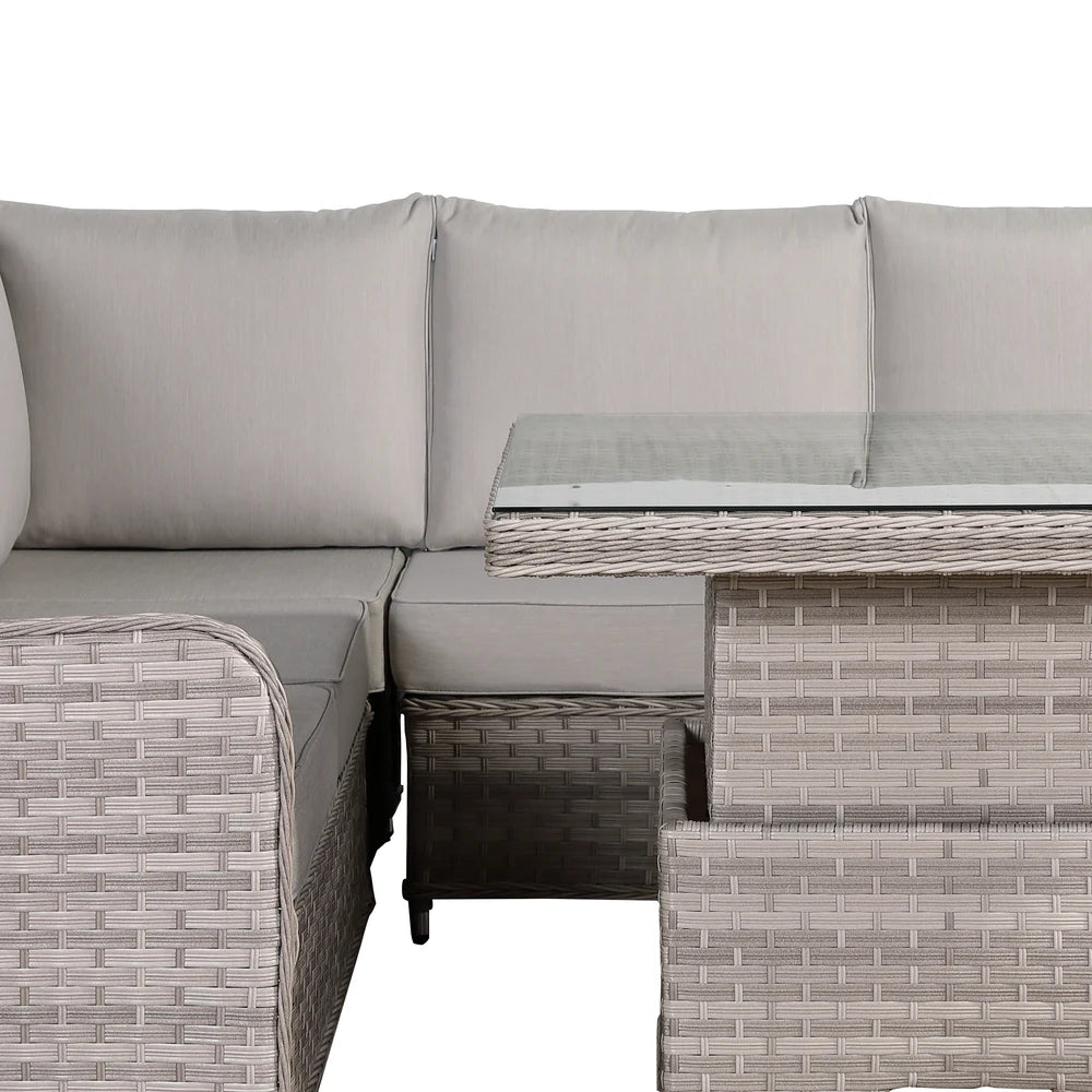 Havana Range Square Corner Sofa Set with Rising Table