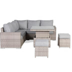 Square Dining Set with Rising Table – Modern Outdoor Design