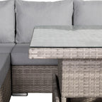 Square Dining Set with Rising Table – Modern Outdoor Design