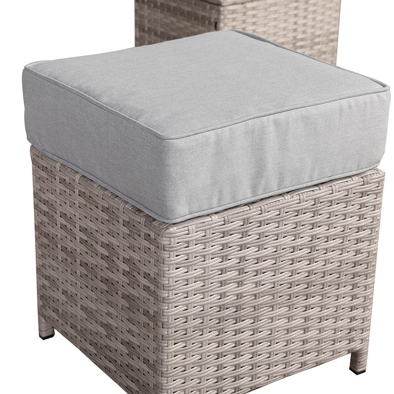 Square Dining Set with Rising Table – Modern Outdoor Design