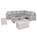 Aurora Range High Back Right Hand Corner Sofa Set with Fire Pit Rising Table