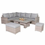 Aurora Range High Back Right Hand Corner Sofa Set with Fire Pit Rising Table