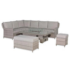 Havana Range High Back Left Hand Corner Sofa Set with Fire Pit Rising Table