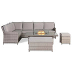 Havana Range High Back Left Hand Corner Sofa Set with Fire Pit Rising Table
