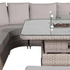 Havana Range Round Corner Sofa Set with Fire Pit Rising Table