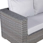 Catalina Range Modular Corner Sofa Set with Fire Pit Table in Large Grey Rattan