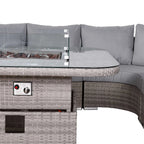 Aurora Range Large Round Corner Sofa Set with Fire Pit Rising Table
