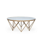 Fendi Round Coffee Table White Marble Glass