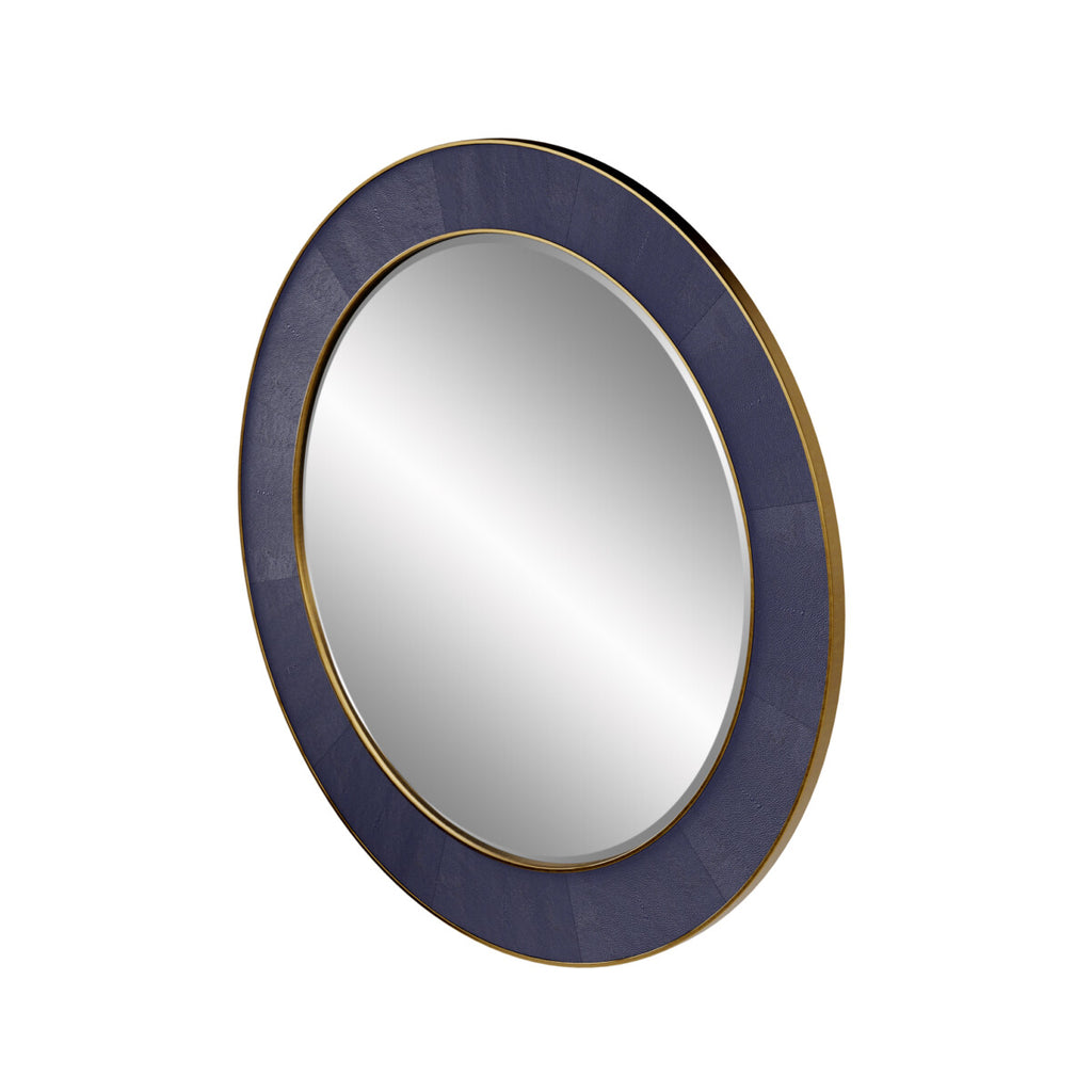 Wosley Blue Round Mirror