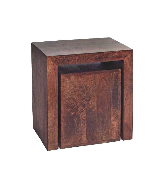 Dockland Dark Mango Cubed Nest of Two Tables