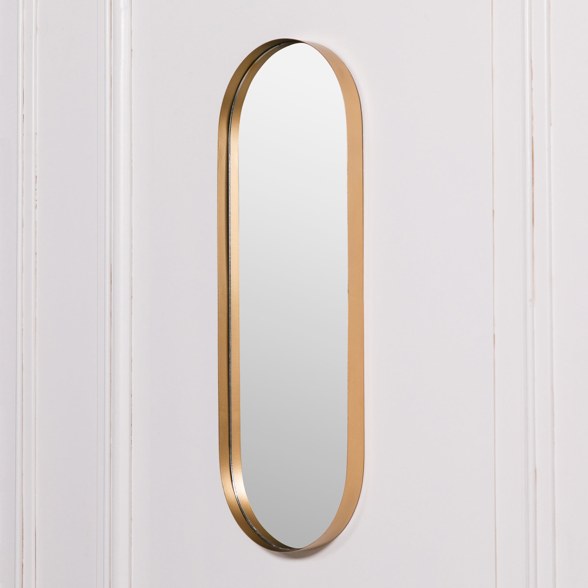 Gold Slim Oval Wall Mirror