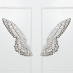 Large Metal Wall Silver Angel Wings